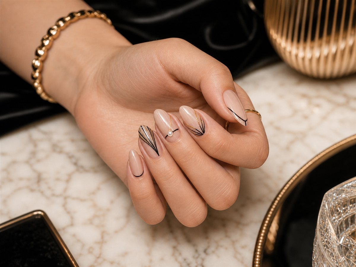 Nail art noir et or — lady·nails