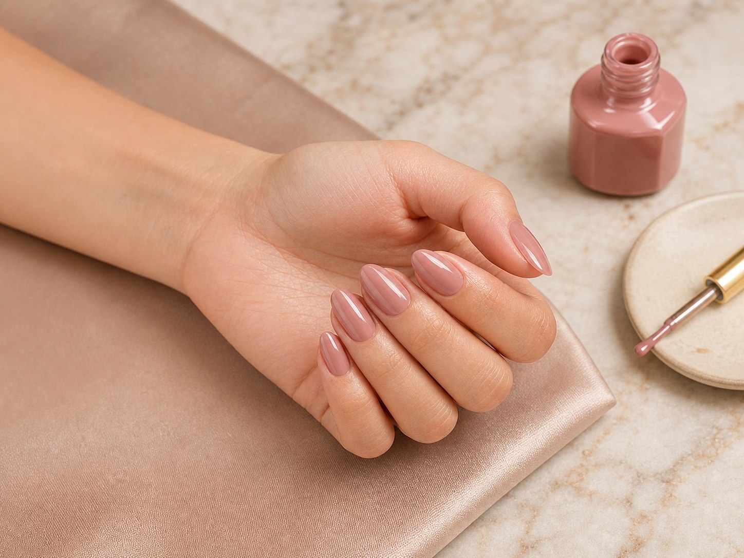 Vernis semi-permanent nude mauve — lady·nails